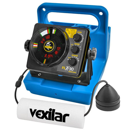 Vexilar FLX-30 Genz Pack w/Broad Band Ice Ducer &amp; Vexilar Lithium Battery - Kesper Supply