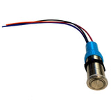 Bluewater 22mm Push Button Switch - Off/(On)/(On) Double Momentary Contact - Blue/Green/Red LED - 4' Lead - Kesper Supply