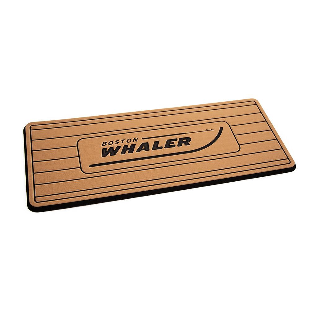 SeaDek Boston Whaler Helm Pad - Mocha/Black Brushed w/Routed Teak Lines - Kesper Supply