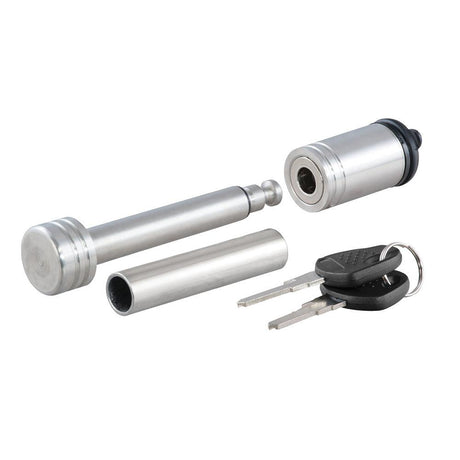 CURT 1/2" Hitch Lock w/5/8" Adapter - 1-1/4" or 2" Receiver - Barbell- Stainless Steel - Kesper Supply