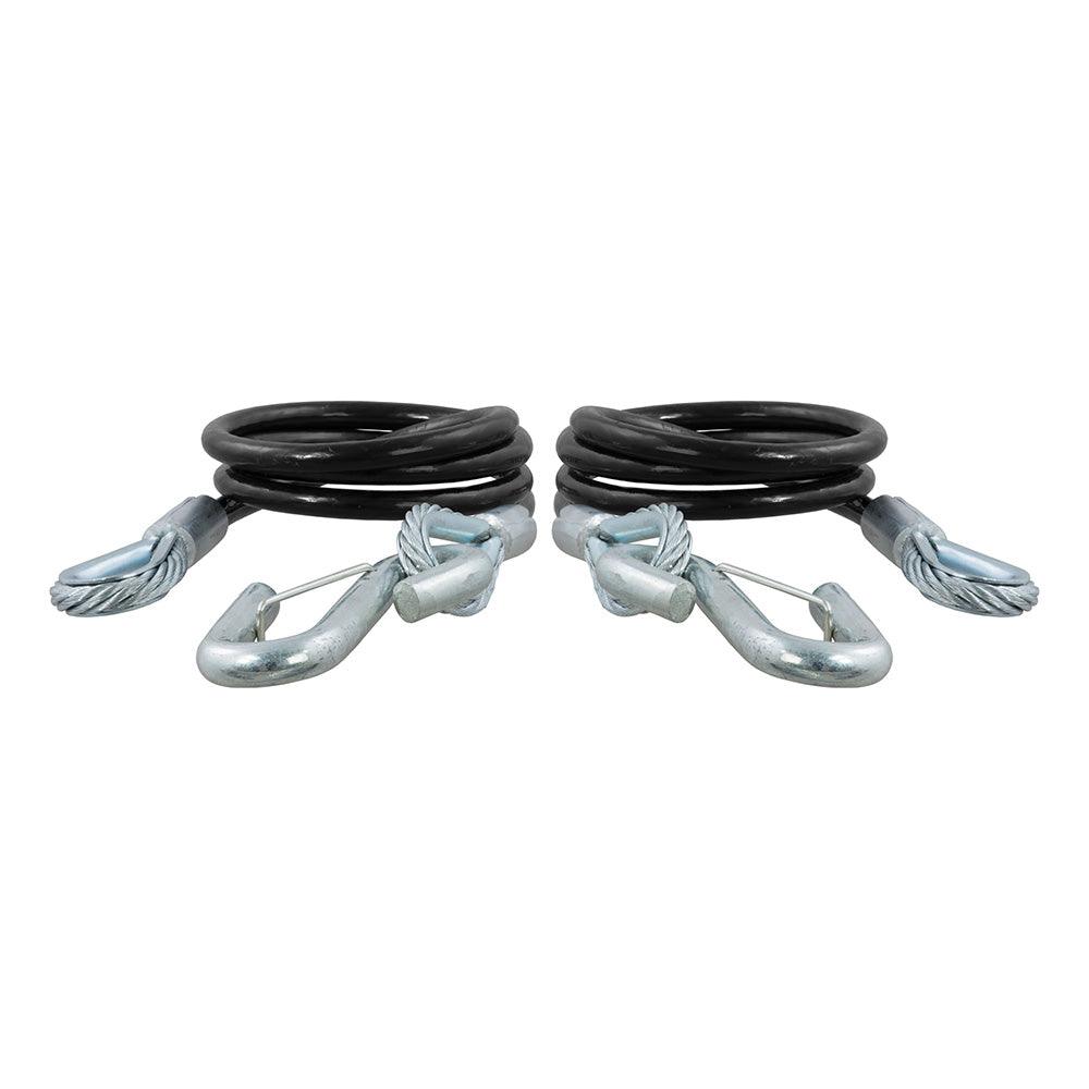 CURT 44-1/2" Safety Cables w/2 Snap Hooks - 5,000 lbs. - Vinyl Coated - 2 Pack - Kesper Supply