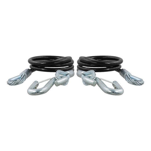 CURT 44-1/2" Safety Cables w/2 Snap Hooks - 5,000 lbs. - Vinyl Coated - 2 Pack - Kesper Supply