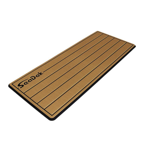 SeaDek 14&rdquo; x 36" 20mm Dual Density Small Teak Helm Pad w/SeaDek Logo - Brushed Texture - Mocha/Black (355.6mm x 914.4mm x 20mm) - Kesper Supply