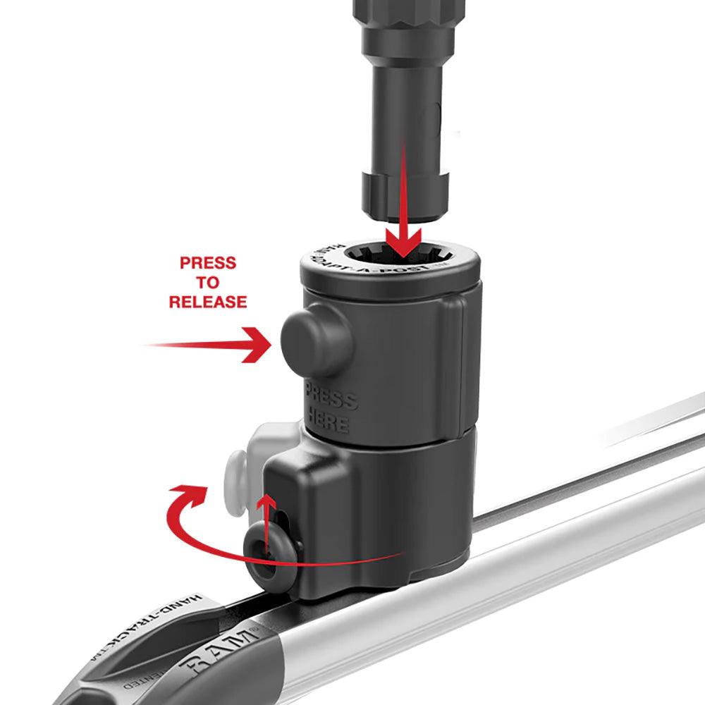 RAM Mount RAM® Tube Jr.™ Holder w/Universal Adapt-A-Post™ Track Base - 4" Post - Kesper Supply