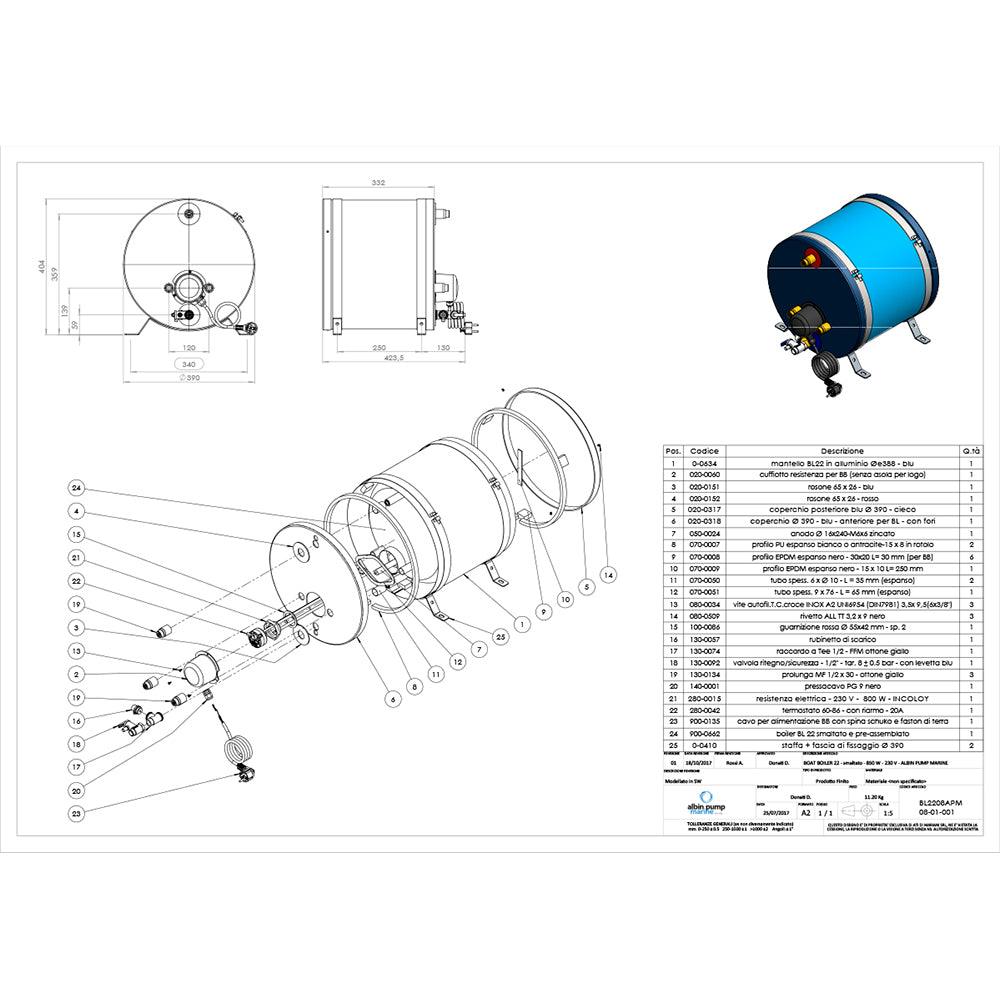 Albin Group Marine Premium Water Heater 5.8G - 120V - Kesper Supply