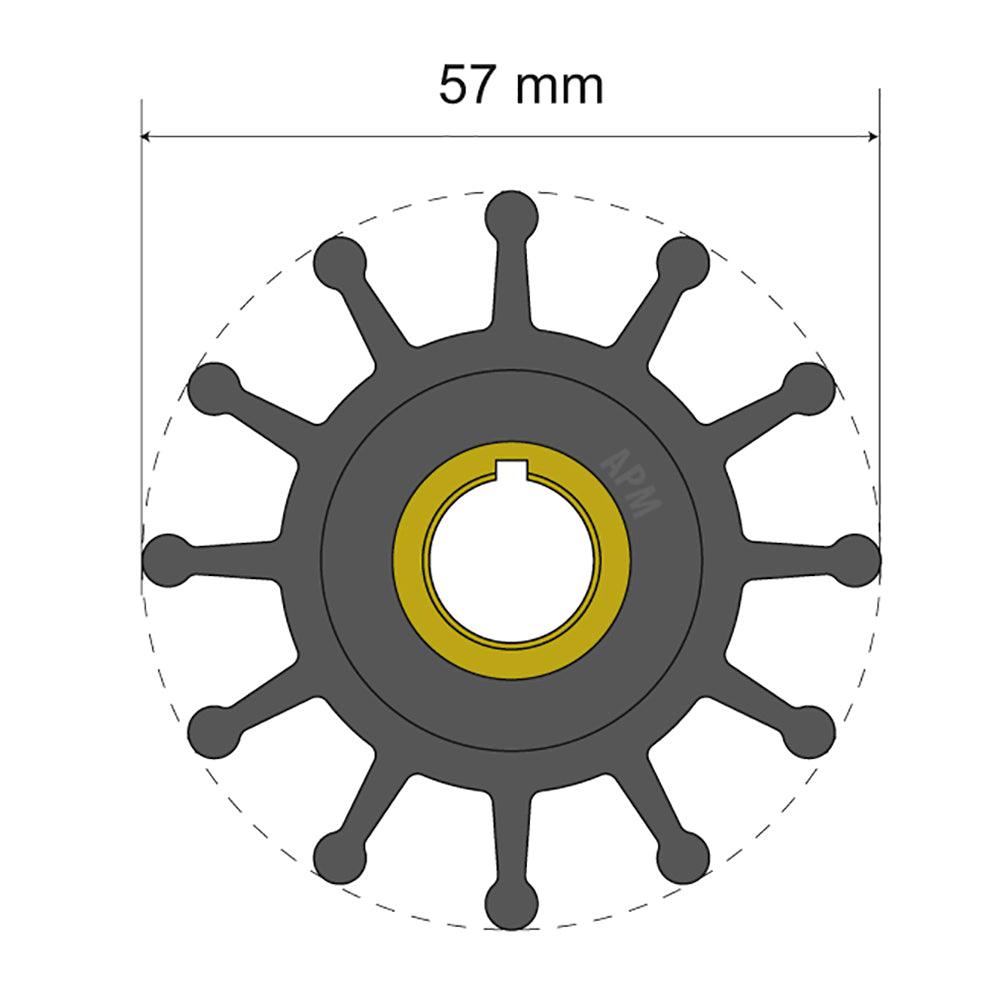 Albin Group Premium Impeller Kit 57 x 12.7 x 20mm - 12 Blade - Key Insert - Kesper Supply