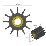 Albin Group Premium Impeller Kit 95 x 24 x 101.5mm - 12 Blade - Spline Insert - Kesper Supply