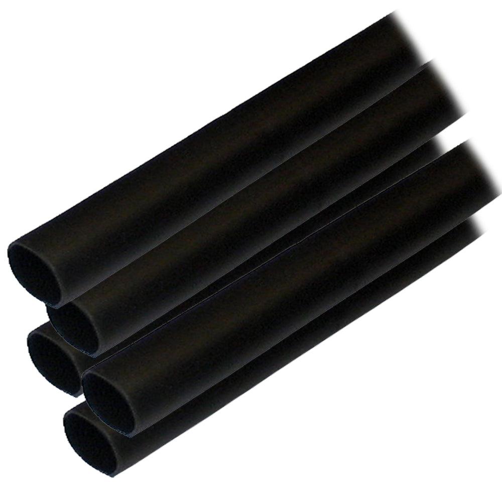 Ancor Adhesive Lined Heat Shrink Tubing (ALT) - 1/2" x 12" - 5-Pack - Black - Kesper Supply