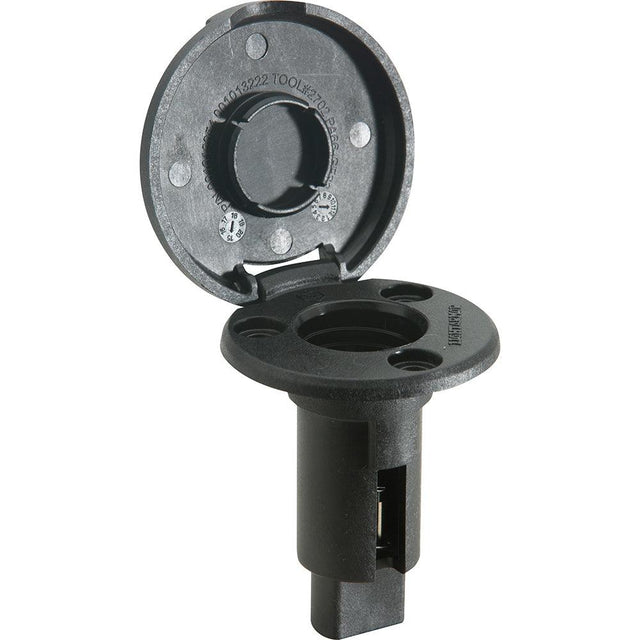 Attwood LightArmor Plug-In Base - 2 Pin - Black - Round - Kesper Supply