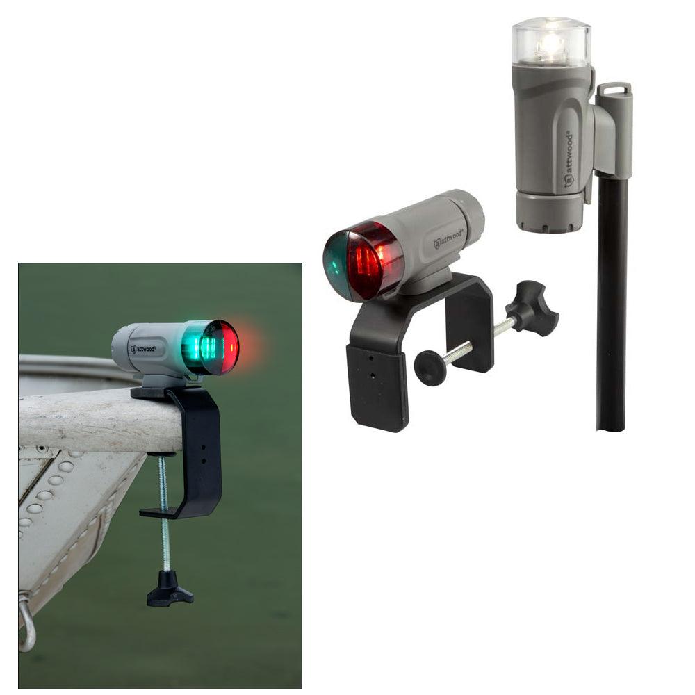 Attwood PaddleSport Portable Navigation Light Kit - C-Clamp, Screw Down or Adhesive Pad - Gray - Kesper Supply