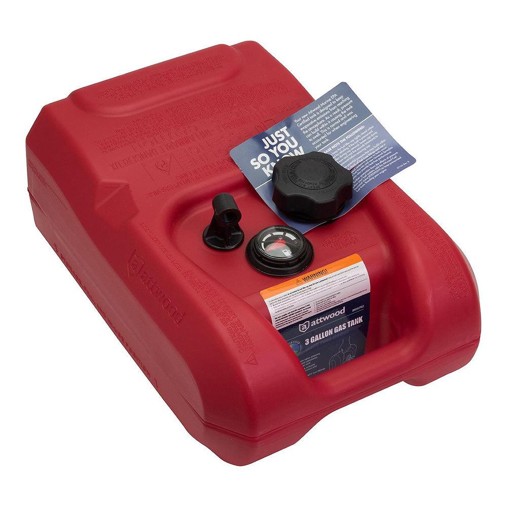 Attwood Portable Fuel Tank - 3 Gallon w/Gauge - Kesper Supply