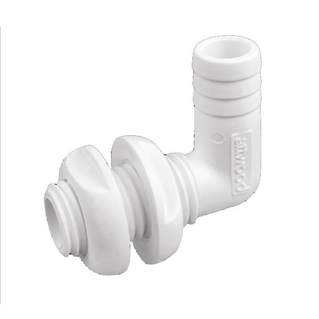 Attwood White Plastic 90 Degree Thru-Hull Connector - 1-1/8" Inner Diameter - Kesper Supply