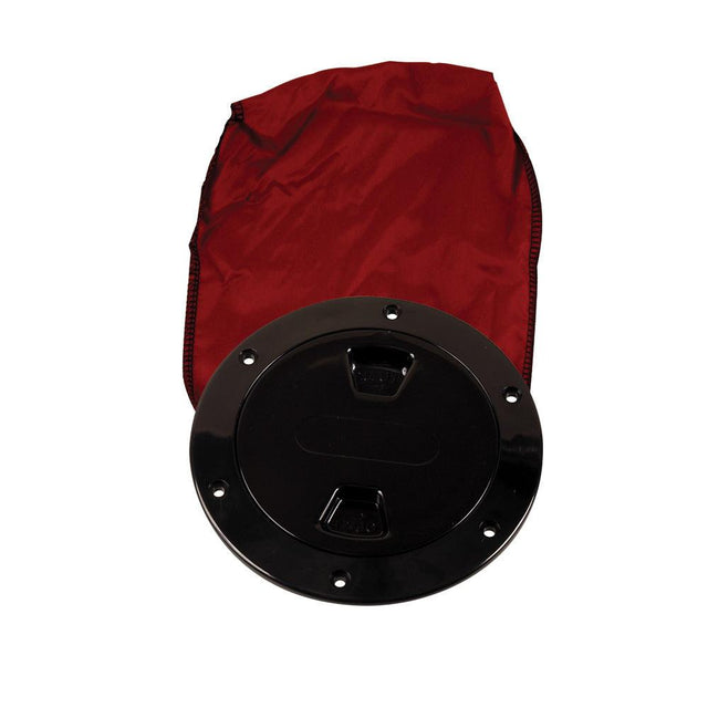 Beckson 4" Stow-Away Deck Plate - Black w/12" Bag - Kesper Supply