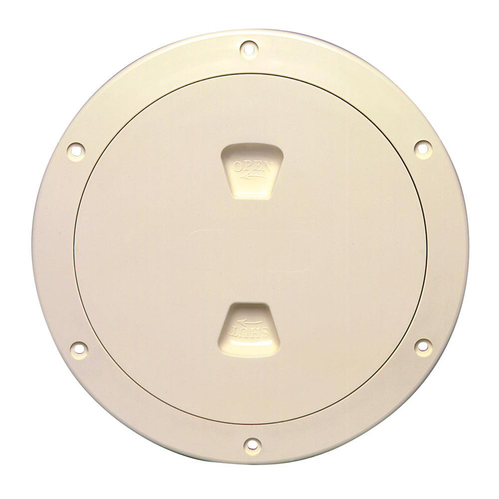 Beckson 6" Smooth Center Screw-Out Deck Plate - Beige - Kesper Supply