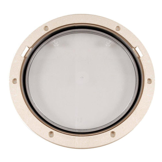 Beckson 8" Clear Center Pry-Out Deck Plate - Beige - Kesper Supply