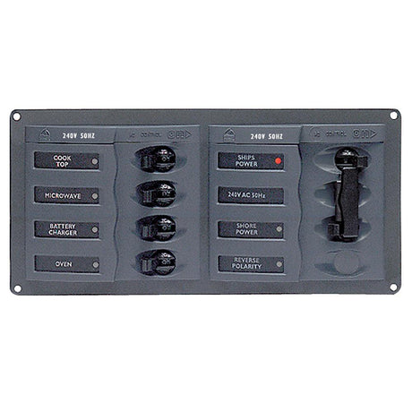 BEP AC Circuit Breaker Panel w/o Meters, 4 Way Panel 2 Mains - 240V - Kesper Supply