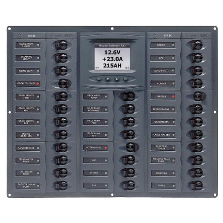 BEP Millennium Series DC Circuit Breaker Panel w/Digital Meters, 32SP DC12V - Kesper Supply