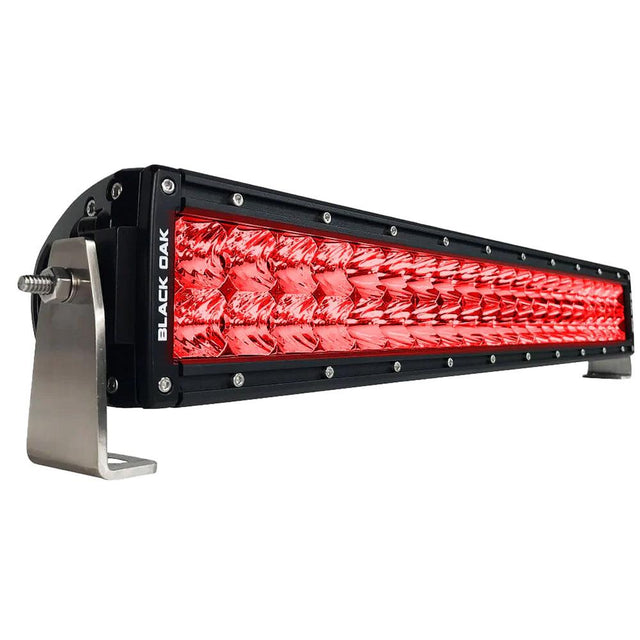 Black Oak Curved Double Row Combo Red Predator Hunting 20" Light Bar - Black - Kesper Supply