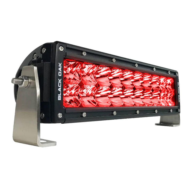 Black Oak Double Row Combo Red Predator Hunting 10" Light Bar - Black - Kesper Supply