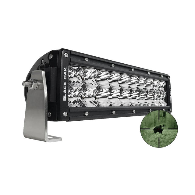 Black Oak Pro Series Double Row Combo Infrared 10" 940nm Light Bar - Black - Kesper Supply