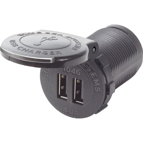 Blue Sea 1046 48V Dual USB Charger Socket Mount - Kesper Supply