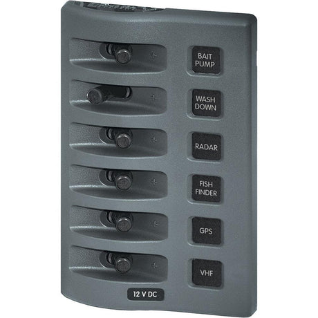 Blue Sea 4307 WeatherDeck 12V DC Waterproof Switch Panel - 6 Position - Kesper Supply