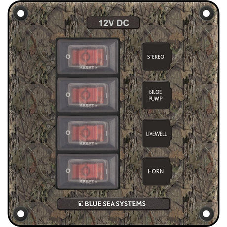 Blue Sea 4323 Circuit Breaker Switch Panel 4 Position - Camo - Kesper Supply