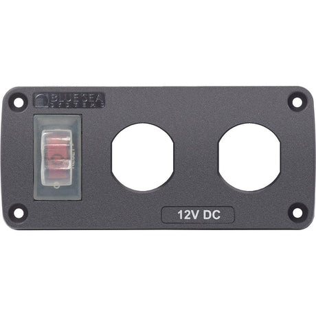 Blue Sea 4364 Water Resistant USB Accessory Panel - 15A Circuit Breaker, 2x Blank Apertures - Kesper Supply