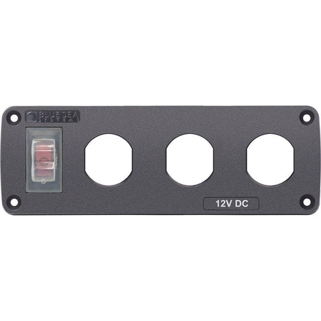 Blue Sea 4367 Water Resistant USB Accessory Panel - 15A Circuit Breaker, 3x Blank Apertures - Kesper Supply