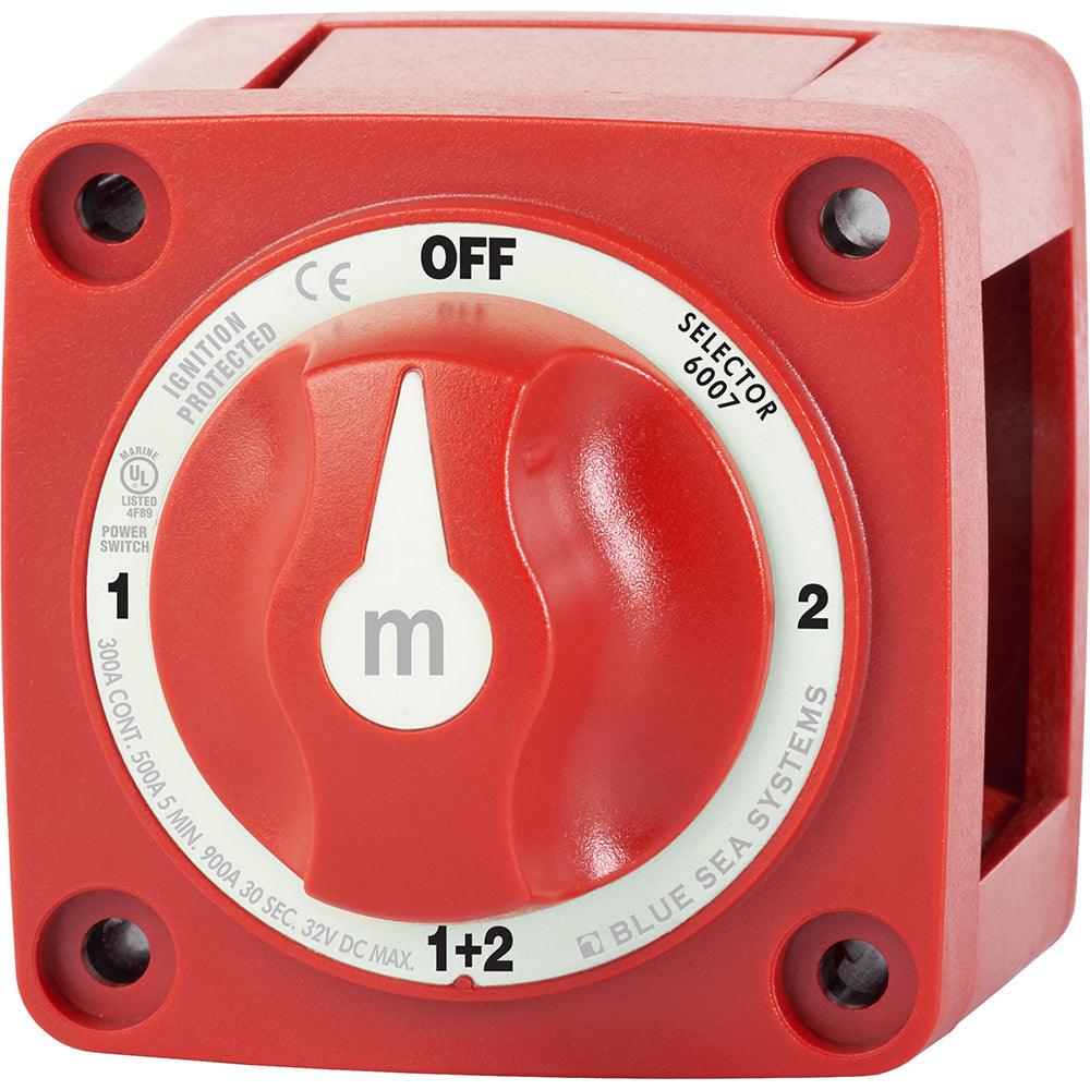 Blue Sea 6007 m-Series (Mini) Battery Switch Selector Four Position Red - Kesper Supply