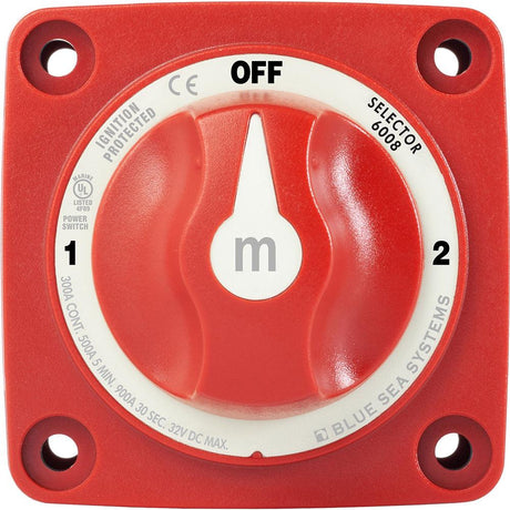 Blue Sea 6008 M-Series Battery Switch 3 Position - Red - Kesper Supply