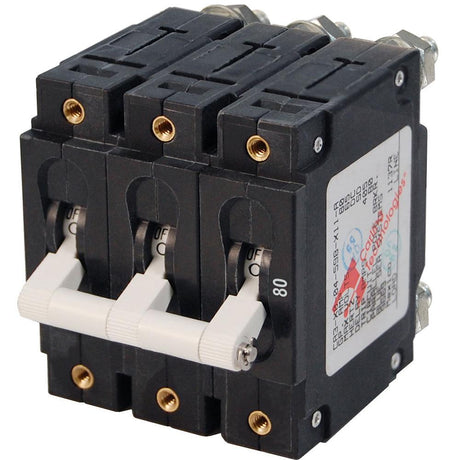 Blue Sea 7289 C-Series Triple Pole Circuit Breaker - 80A - Kesper Supply