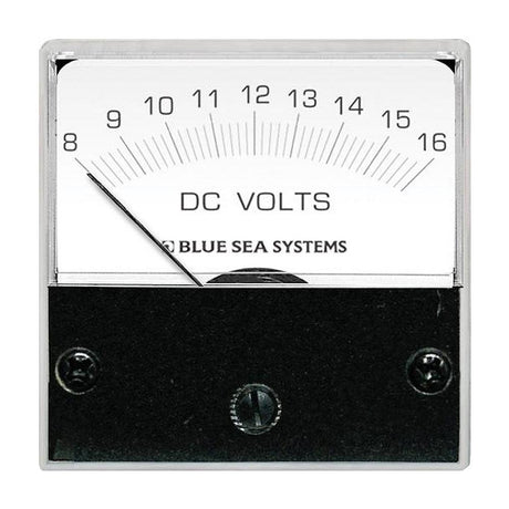 Blue Sea 8028 DC Analog Micro Voltmeter - 2" Face, 8-16 Volts DC - Kesper Supply