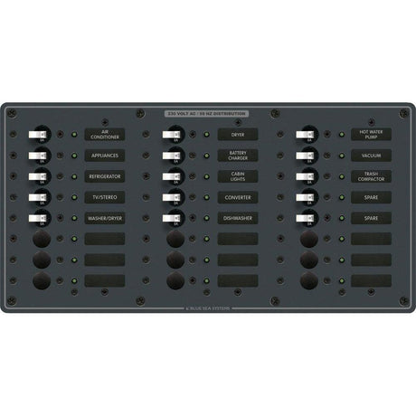 Blue Sea 8165 AV 24 Position 230v (European) Breaker Panel - White Switches - Kesper Supply