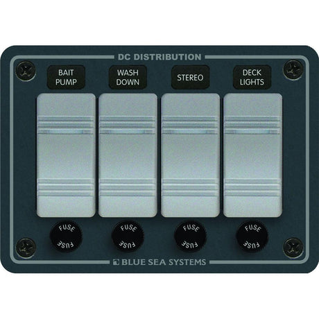 Blue Sea 8262 Waterproof Panel 4 Position - Slate Grey - Kesper Supply