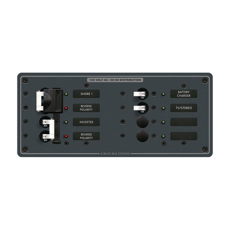 Blue Sea 8499 Breaker Panel - AC 2 Sources + 4 Positions - White - Kesper Supply