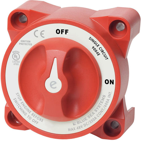 Blue Sea 9004e e-Series Battery Switch Single Circuit ON/OFF w/Alternator Field Disconnect - Kesper Supply