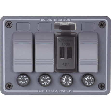 Blue Sea Dual USB Charger - 24V Contura Mount - Kesper Supply