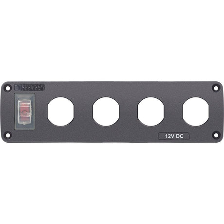 Blue Sea Water Resistant USB Accessory Panel - 15A Circuit Breaker, 4x Blank Apertures - Kesper Supply