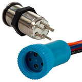 Bluewater 19mm In-Rush Push Button Switch - Nav/Anchor Off/On/On - Blue/Green/Red LED - 4' Lead - Kesper Supply