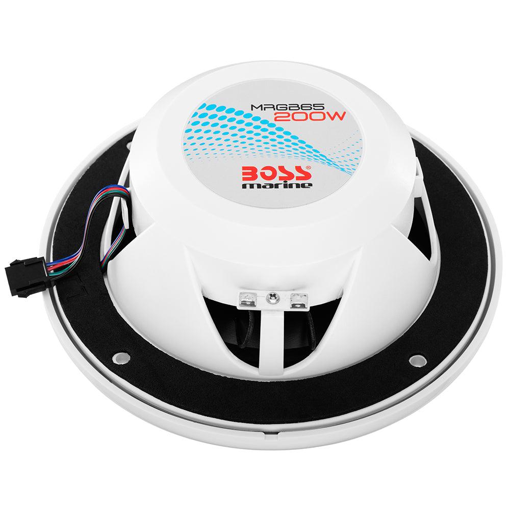 Boss Audio 6.5" MRGB65 Speakers w/RGB Lighting - White - 200W - Kesper Supply