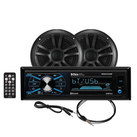 Boss Audio MCBK634B.6 Marine Stereo & 6.5" Speaker Kit - Black - Kesper Supply