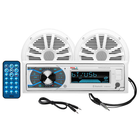 Boss Audio MCK632WB.6 Marine Stereo & 6.5" Speaker Kit - White - Kesper Supply