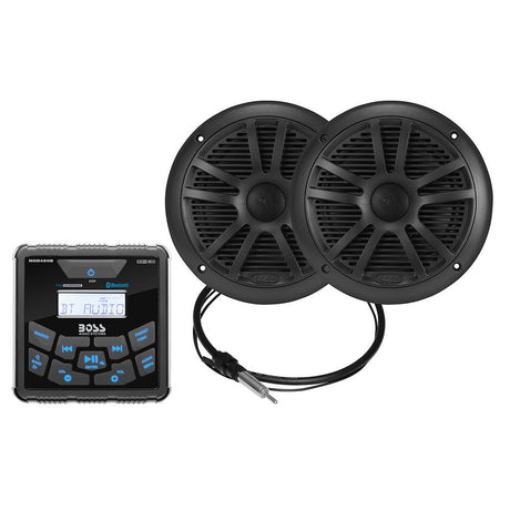 Boss Audio MCKGB450B.6 Marine Stereo & 6.5" Speaker Kit - Black - Kesper Supply