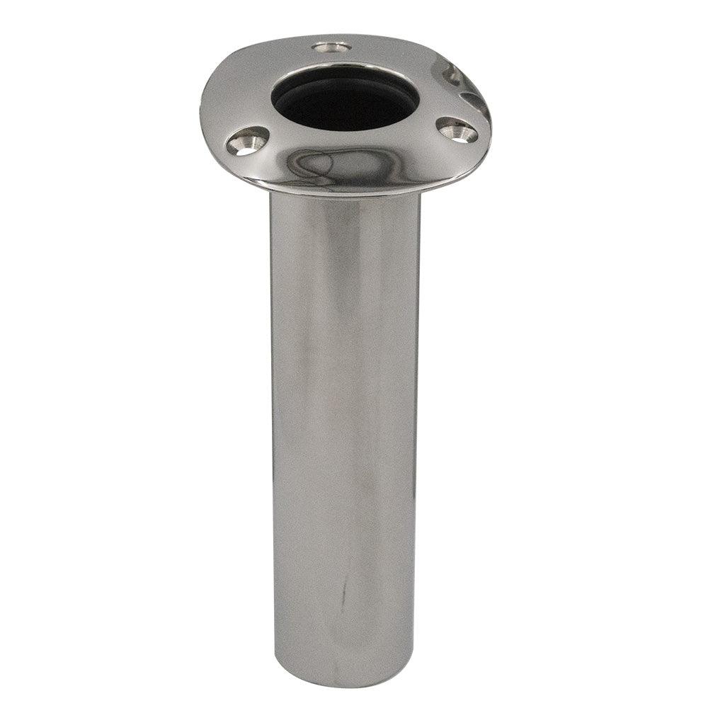 C.E. Smith 70 Series Standard Flush Mount Rod Holder - 0 Degree - Stainless Steel - Cast Bottom - Black Liner - Kesper Supply