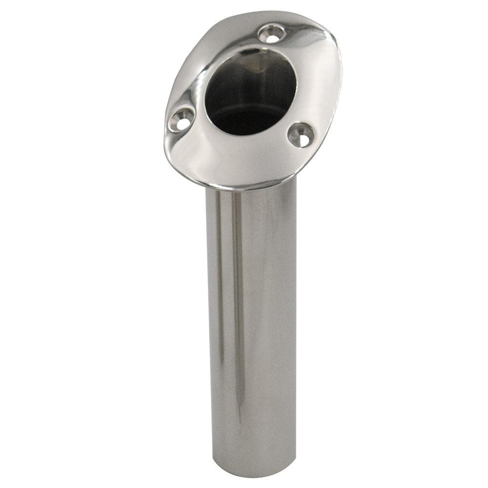 C.E. Smith 70 Series Standard Flush Mount Rod Holder - 30 Degree - Stainless Steel - Cast Bottom - Black Liner - Kesper Supply