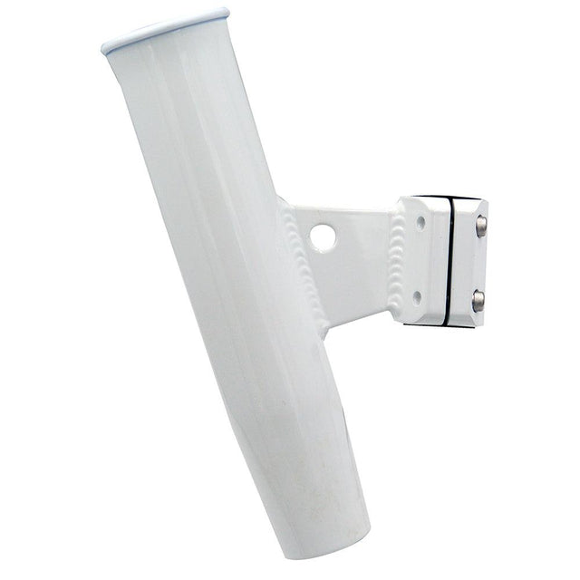 C.E. Smith Aluminum Vertical Clamp-On Rod Holder 1-5/16" OD White Powdercoat w/Sleeve - Kesper Supply
