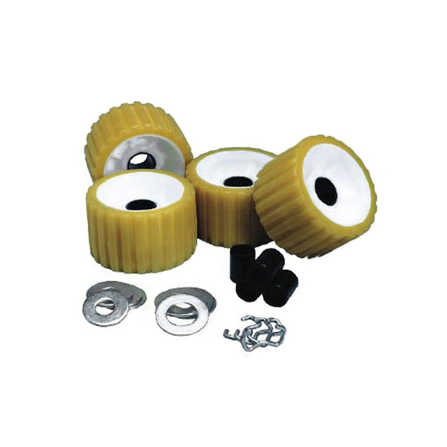 C.E. Smith Ribbed Roller Replacement Kit - 4 Pack - Gold - Kesper Supply