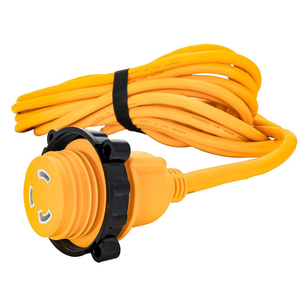 Camco 30 Amp Power Grip Marine Extension Cord - 50' M-Locking/F-Locking Adapter - Kesper Supply