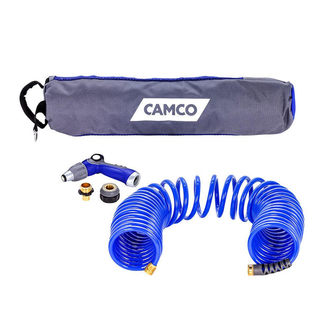 Camco 40' Coiled Hose & Spray Nozzle Kit - Kesper Supply